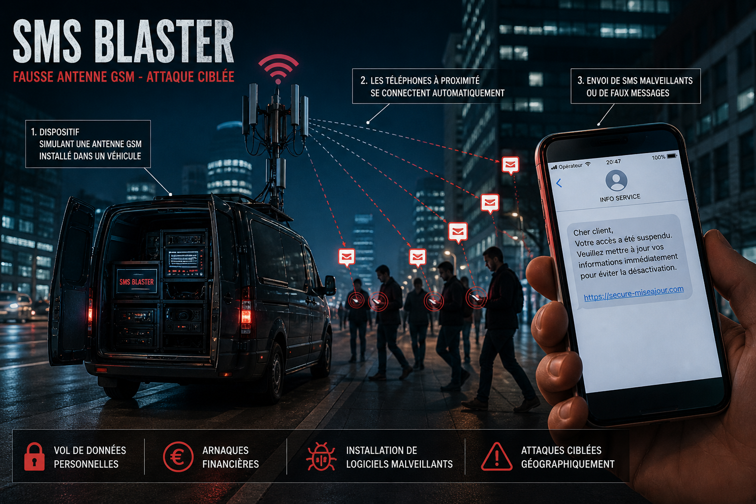 SMS Blaster : fonctionnement, risques et comment s’en protéger